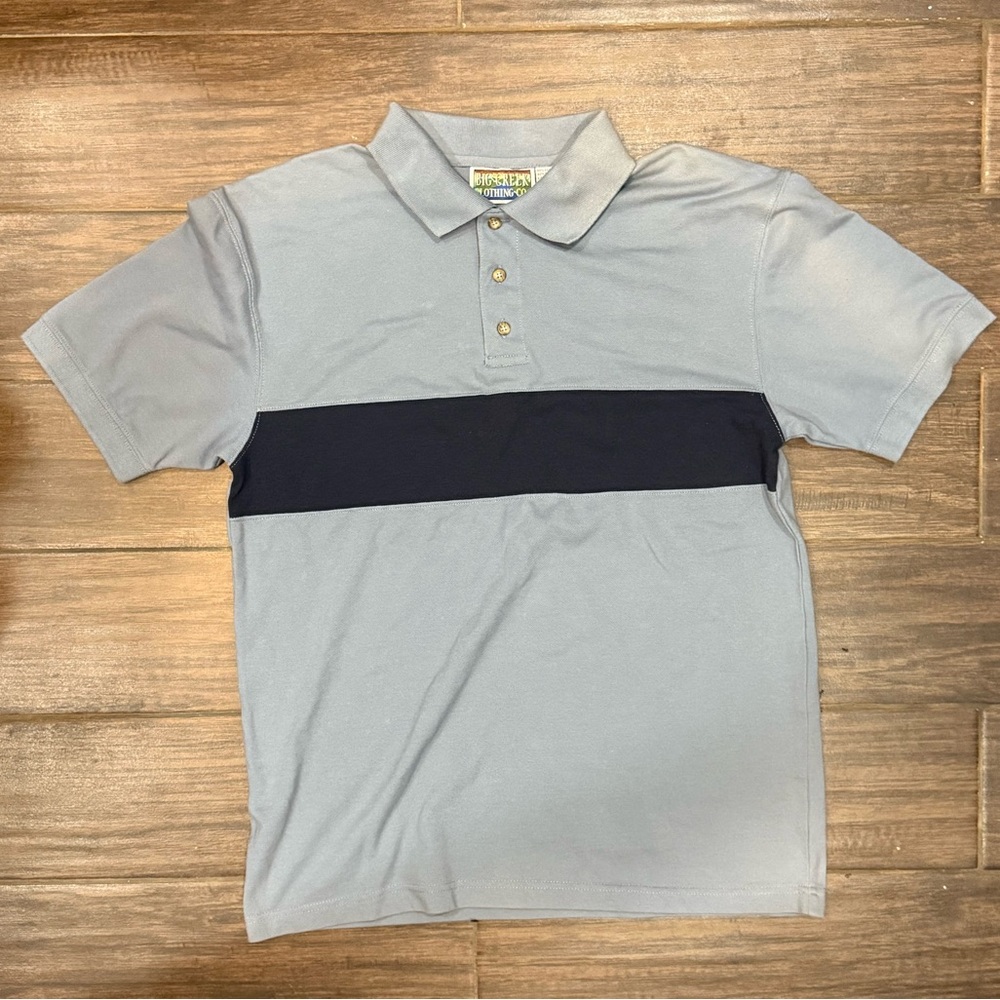 Vintage Big Creek Clothing Polo Shirt Men Large Striped Casual Shirt M